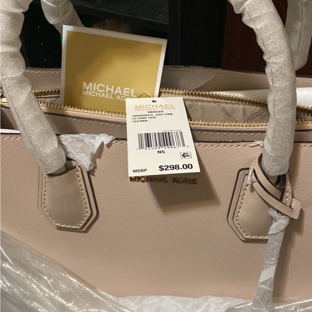 BRAND NEW MICHAEL KORS MERCER LEATHER TOTE PINK